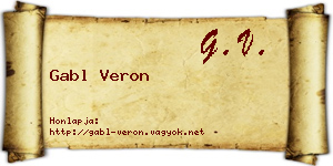 Gabl Veron névjegykártya